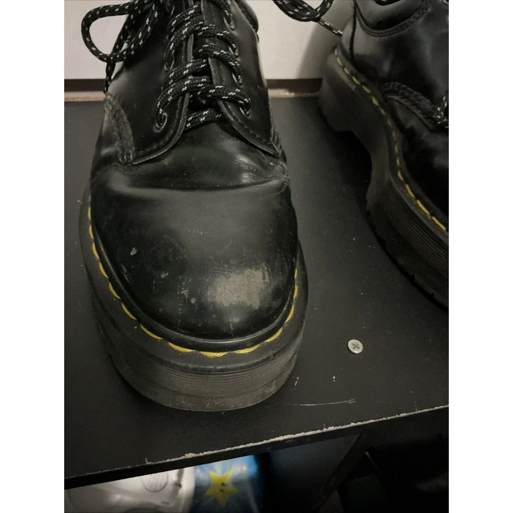Dr. Martens Quad Platform Oxford Shoes Black Leather Women US 8 UK 6 EU 39 WEAR